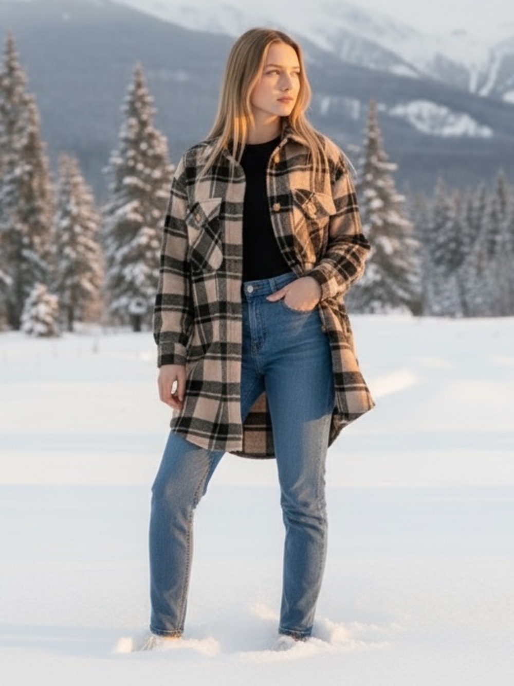 NWT Blank NYC Perfect Timing Plaid Shacket Women's Size M Wool Blend Jacket NEW